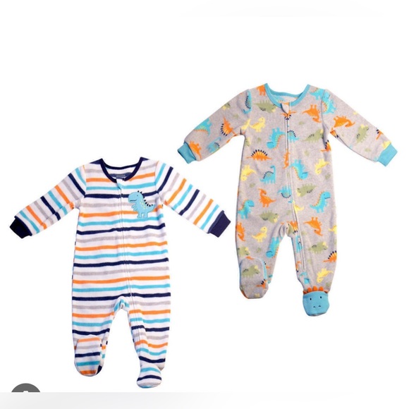 Absorba Kids' 2-pack Fleece Blanket Sleeper Dinosaurs 🦕 🦖12M - Picture 1 of 8